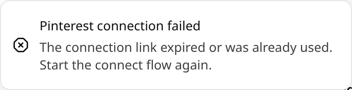 The expired connection link notice