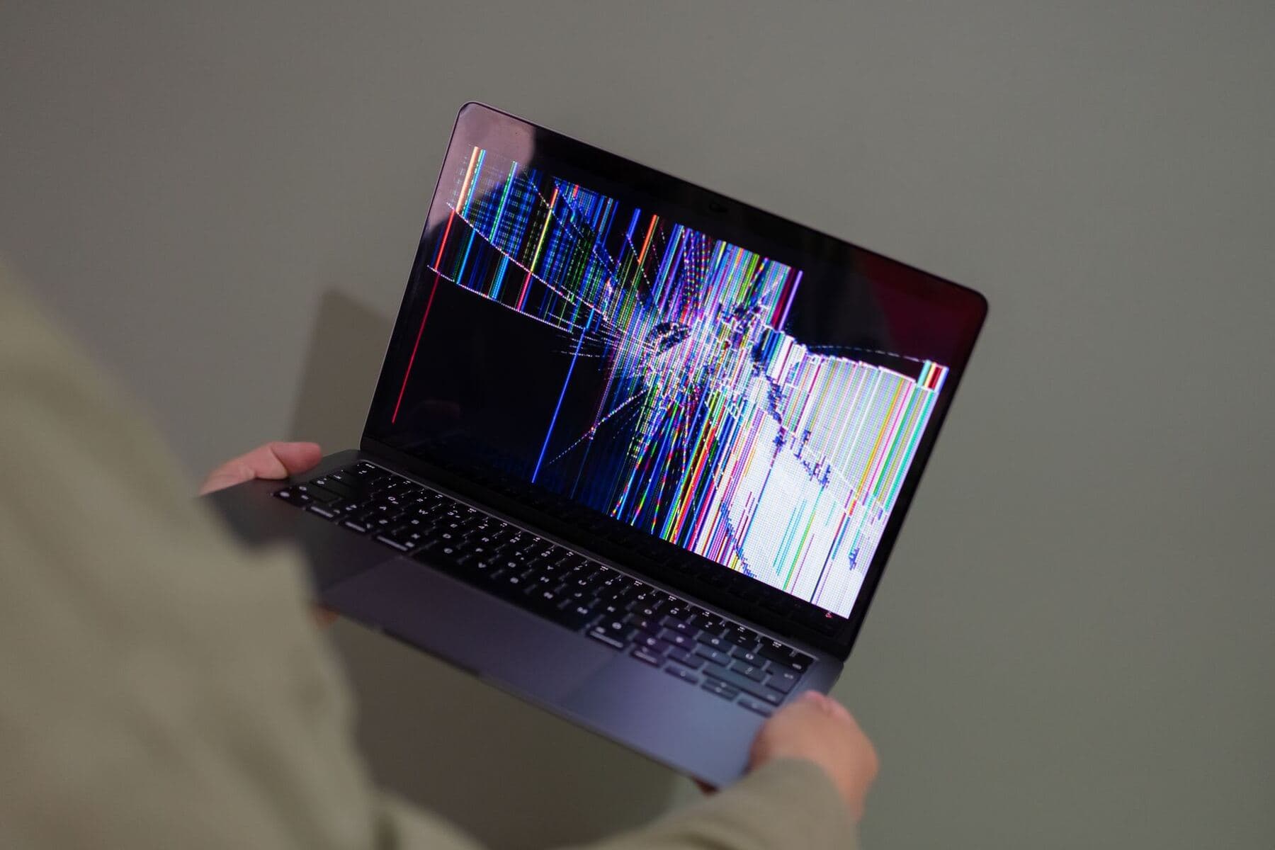 Laptop showing an error page
