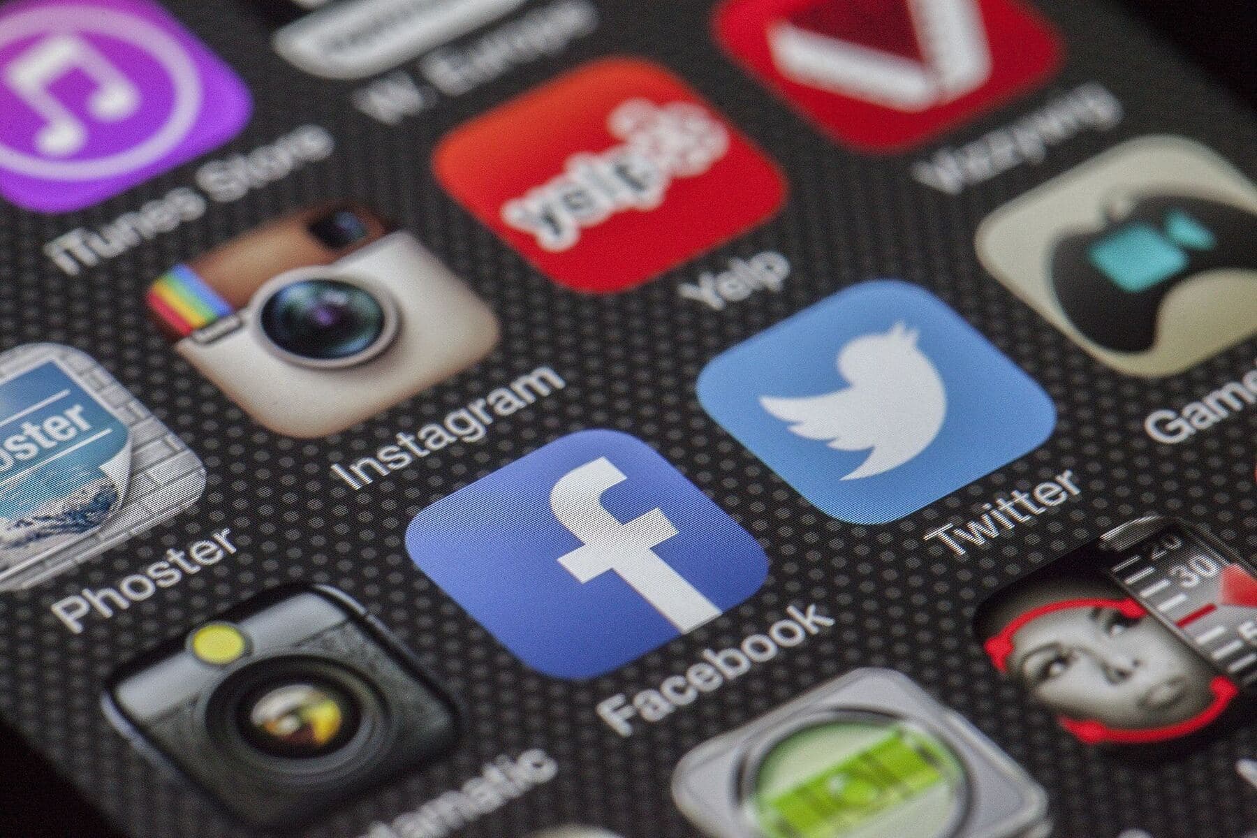Smartphone showing social apps
