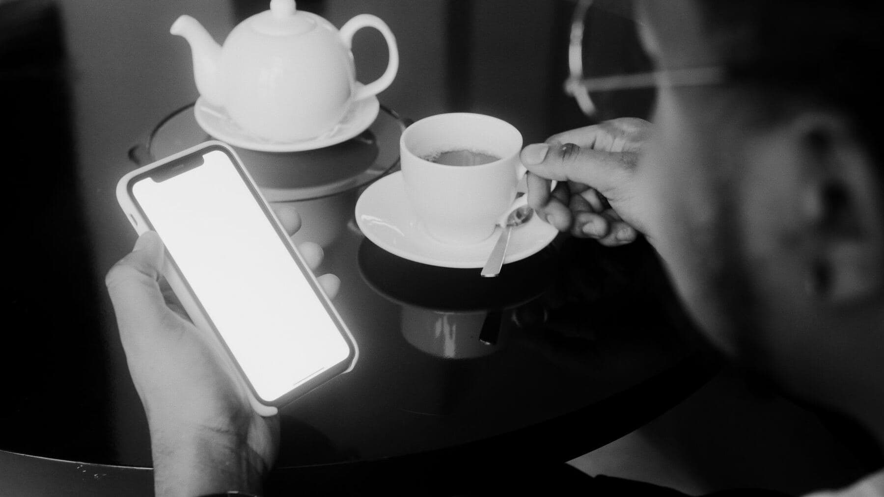 Person reading news on a phone
