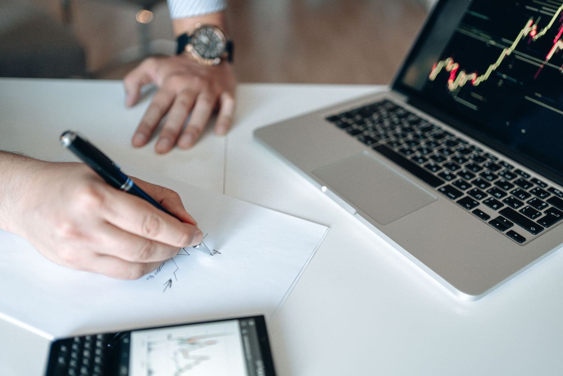 Marketing budget planning on a laptop