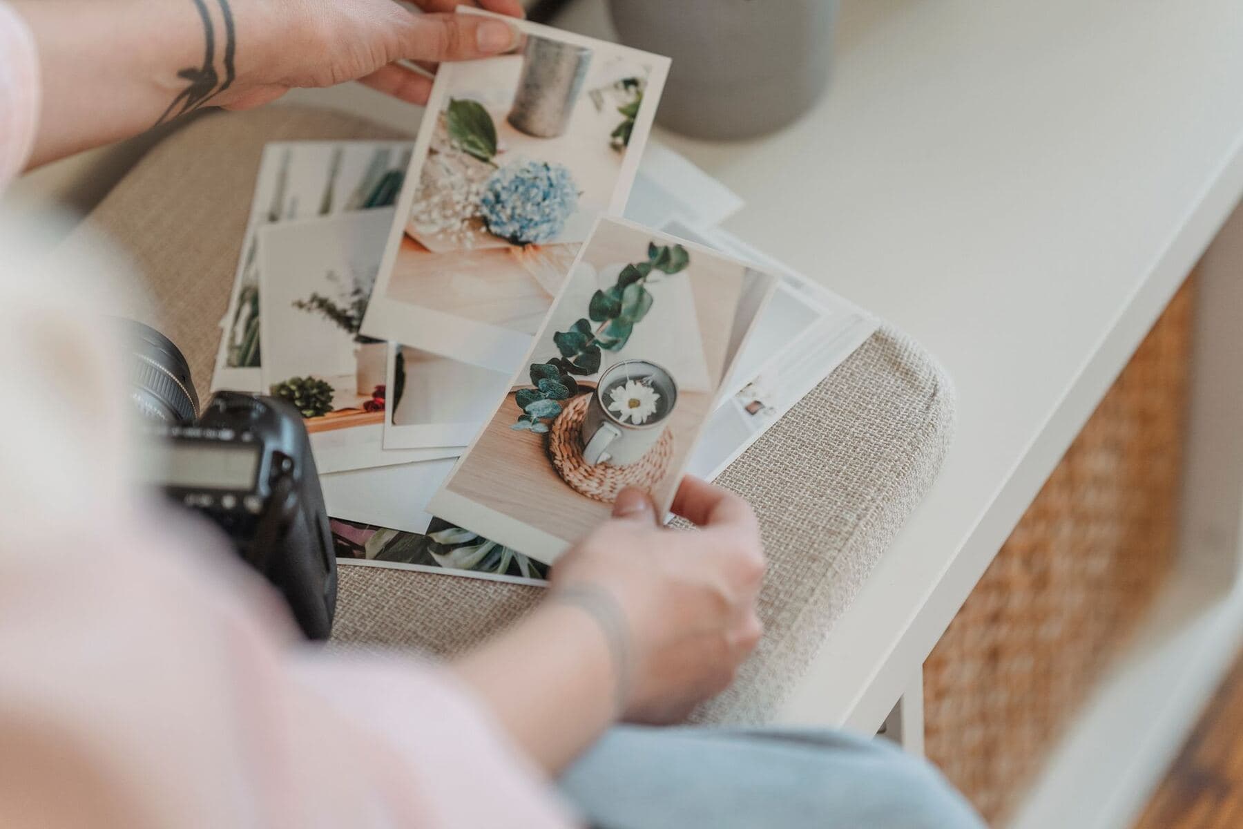 Hands holding a printed photograph
