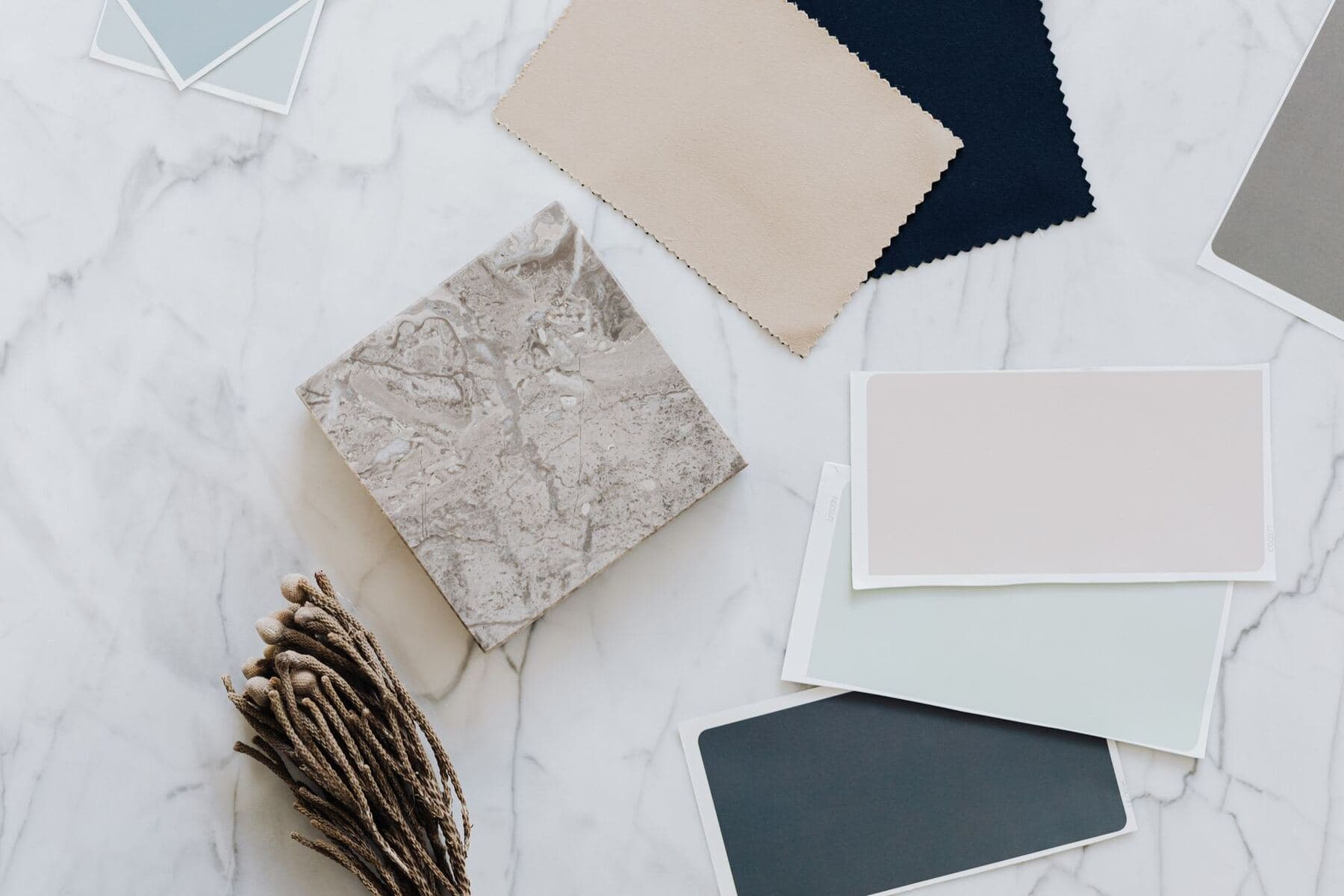 Home interior styling flat lay
