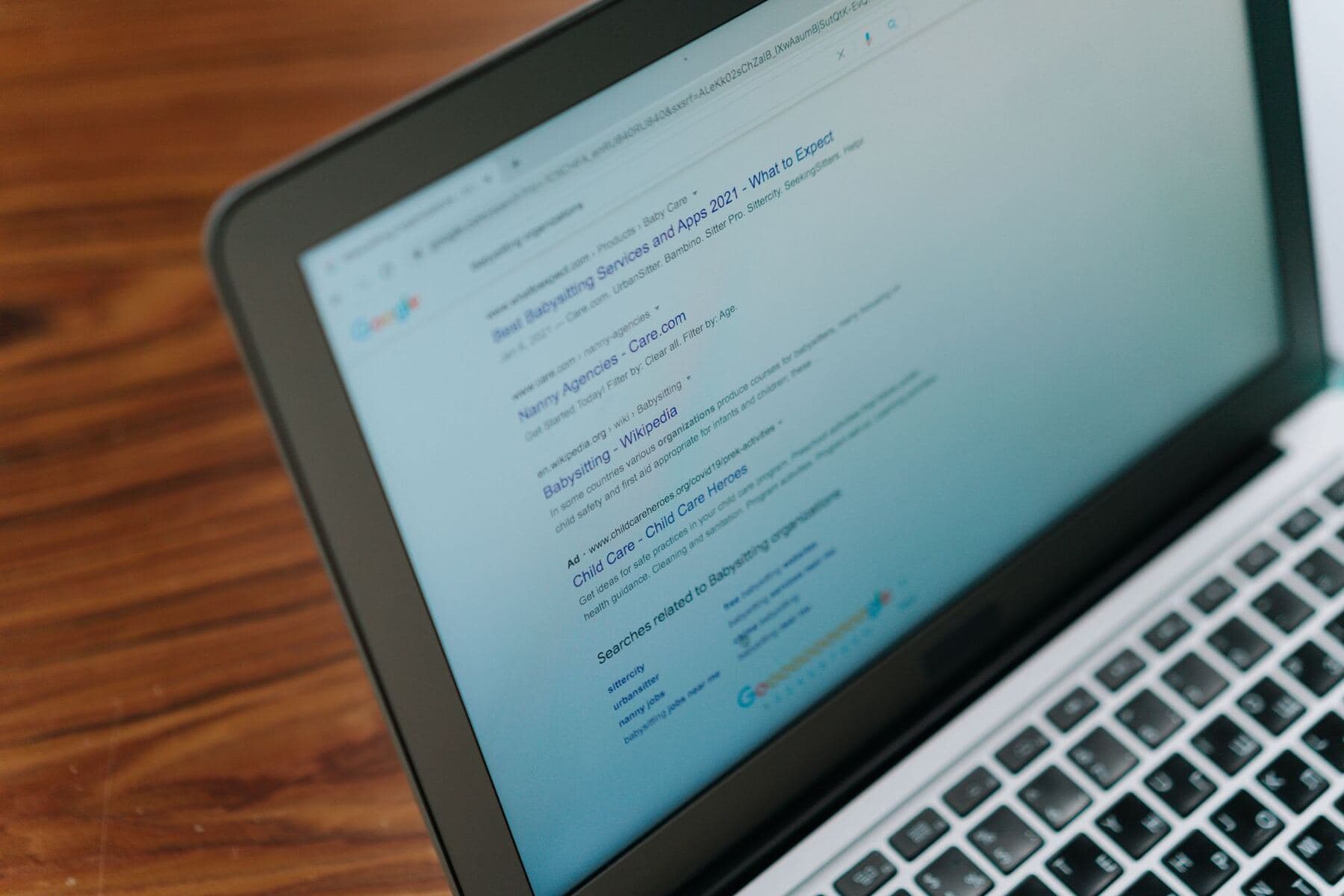 Laptop browser search bar