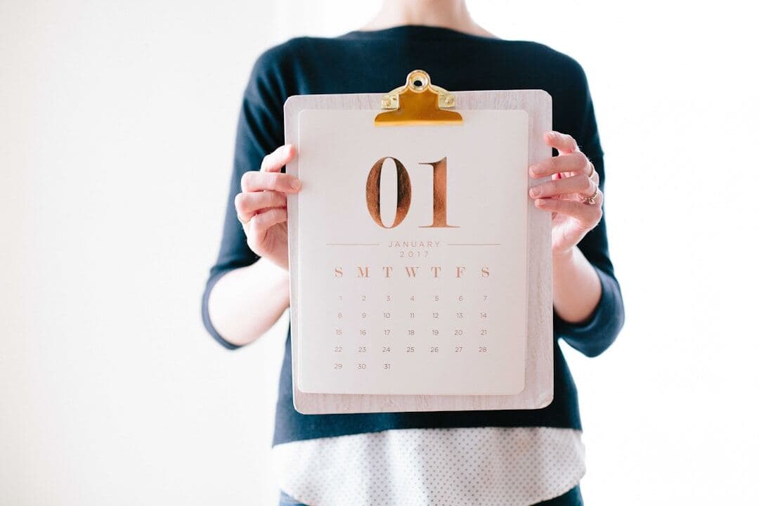 Person planning a content calendar for the season ahead