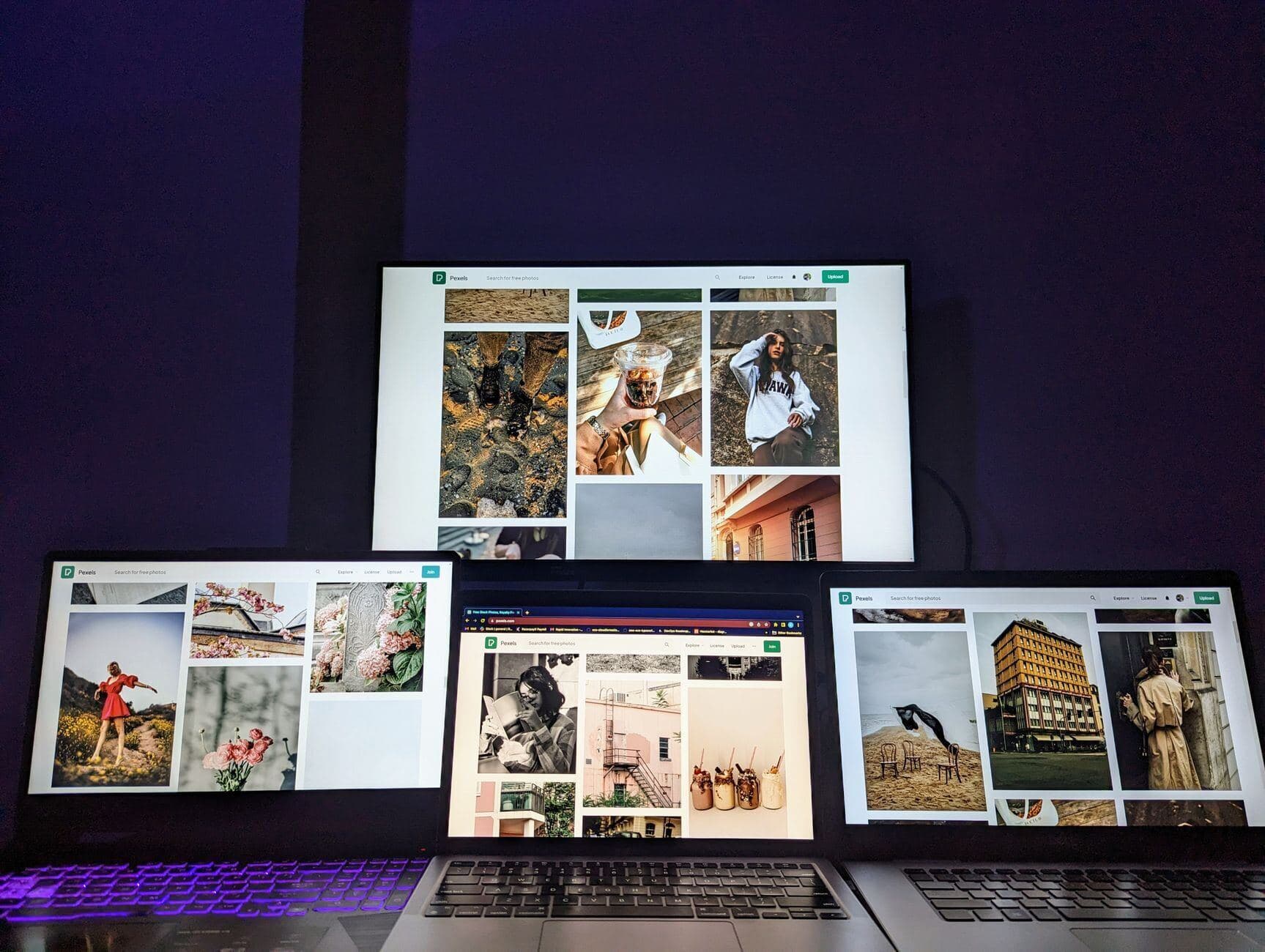 Dark room lit by a laptop screen