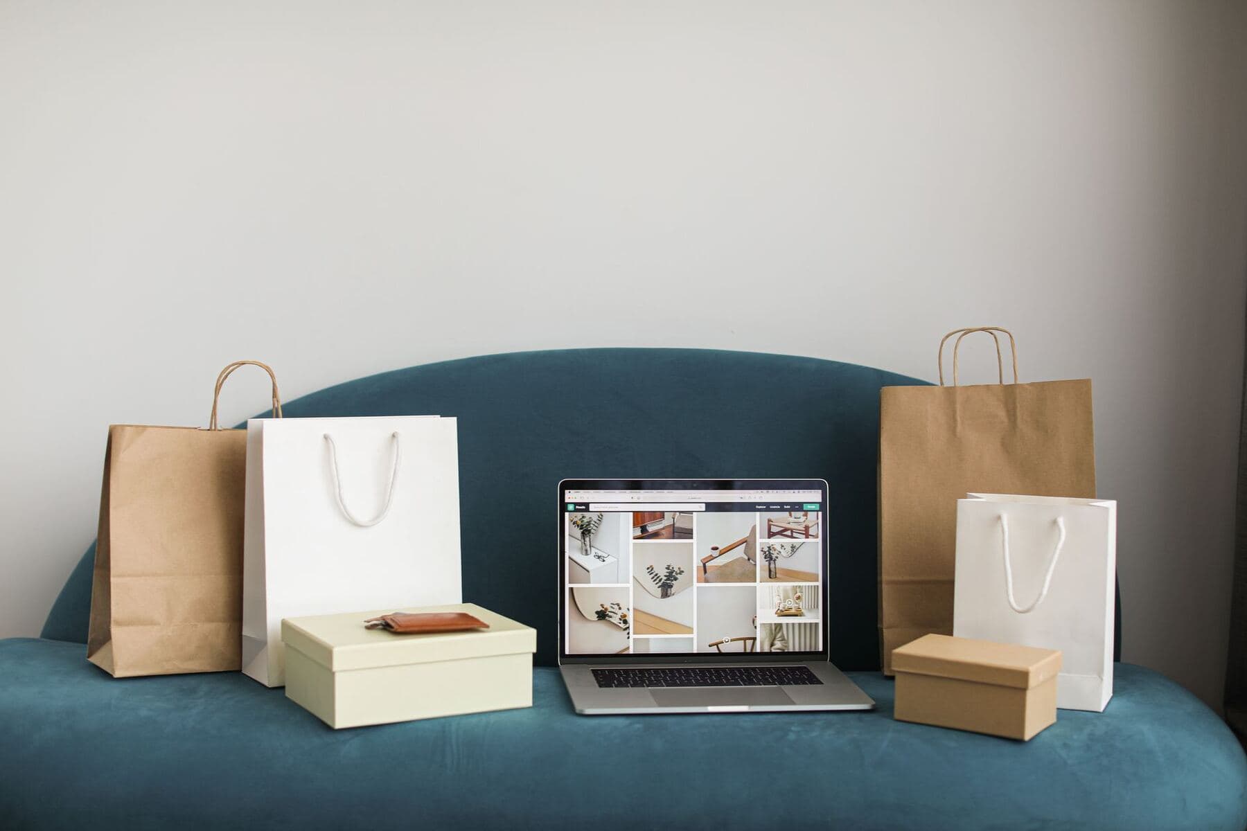 Ecommerce store open on a laptop